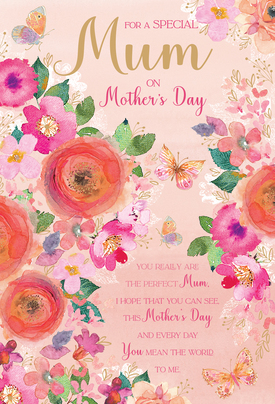 Flowers and Butteflies Mum Mother' Day Card