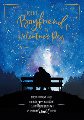For My Boyfriend Starry Valentine's Day Card