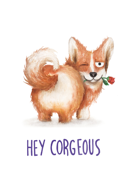 Corgi Anniversary Card