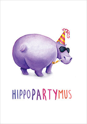 HippoPartyMus Birthday Card