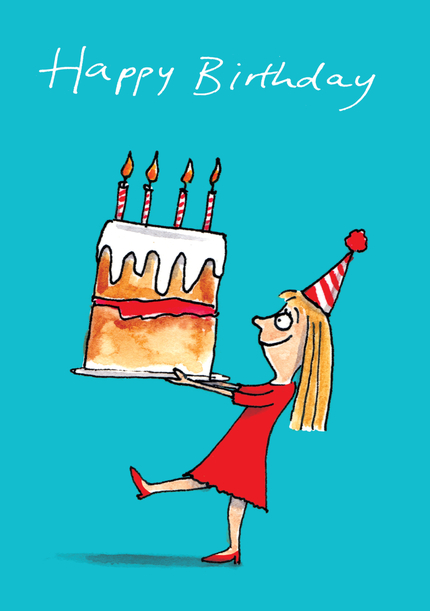 Girl Cake Birthday Card