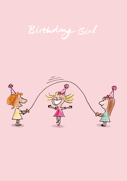 Birthday Girl Skipping Card