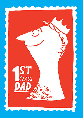 1st Class Dad Father's Day Card