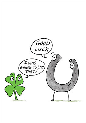 Horse Shoe Good Luck Card