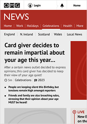 Topical Headline Birthday Card