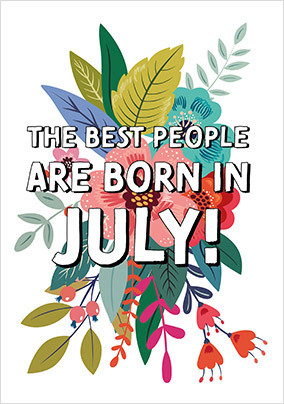 Born in July Bouquet Birthday Card