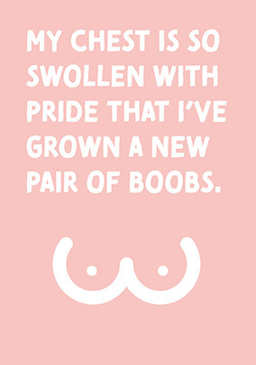 New Boobs Congratulations Card