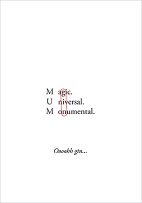 Mum Gin Mothers Day Card