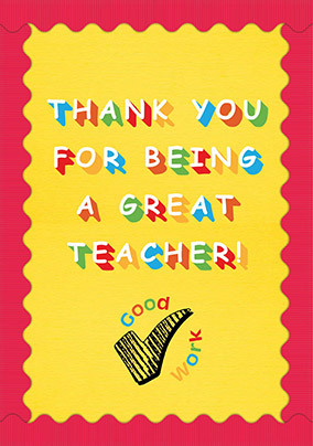 Great Teacher Thank You Card