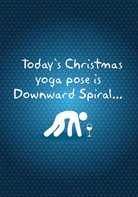 Downward Spiral Christmas Yoga Pose Card
