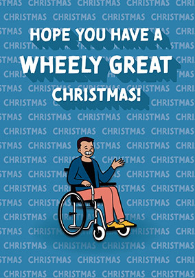 Blue Wheely Great Christmas Card