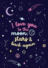 Moon and Stars Valentine's Day Card