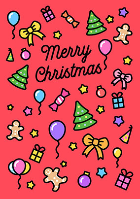 Merry Christmas Icons Card