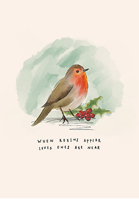 When Robins Are Near Christmas Card