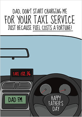 Dad's Taxi Service Funny Father's Day Card