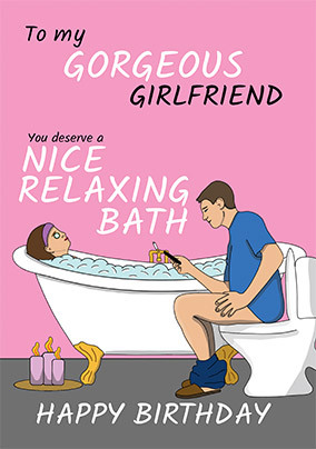 Gorgeous Girlfriend Relaxing Birthday Card