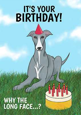Why The Long Face Birthday Card