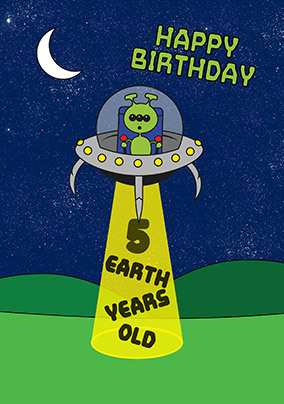 5 Earth Years Birthday Card