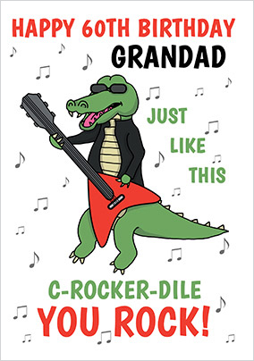 60TH Grandad You Rock Birthday Card