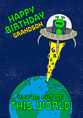 Out of This World Grandson Birthday Card