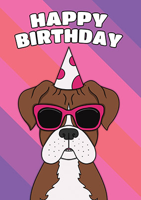 Boxer Dog Birthday Card