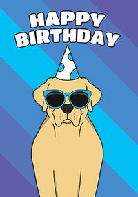 Birthday Golden Labrador Card