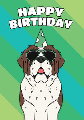 Saint Bernard Birthday Card