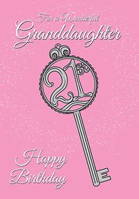 Tap to view Granddaughter 21st Birthday Key Card