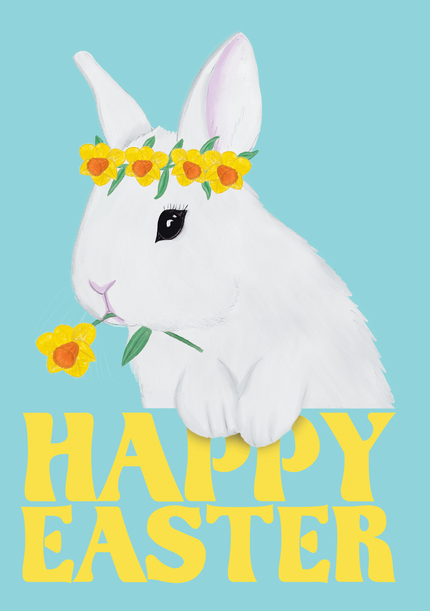 Bunny Flowers Easter Card