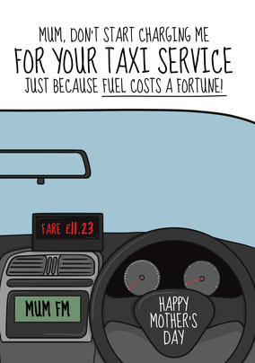 Taxi Service Mother's Day Card
