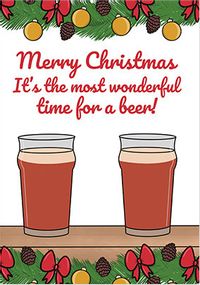 Tap to view Wonderful time for a Beer Christmas Card