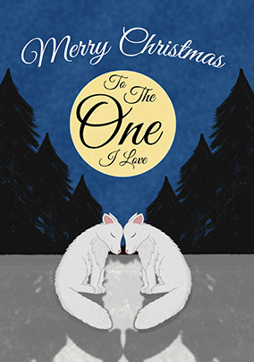 One I Love Wolves Christmas Card