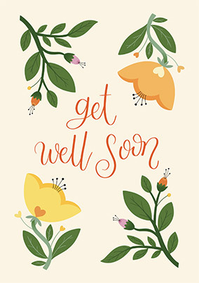 Floral Get Well Soon Card