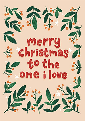 One I Love Leaves and Berries Christmas Card