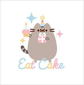 Pusheen - Eat Cake Birthday Card