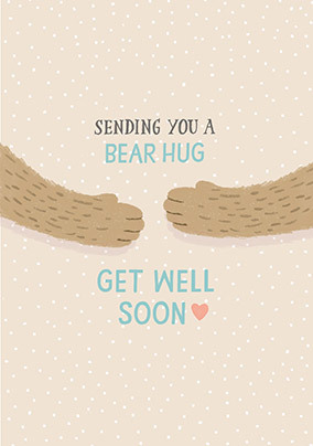 Get Well Soon Bear Hug Card