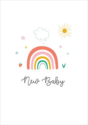 Chasing Rainbows New Baby Card