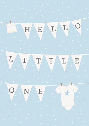 Dotty Washing Line Blue Card