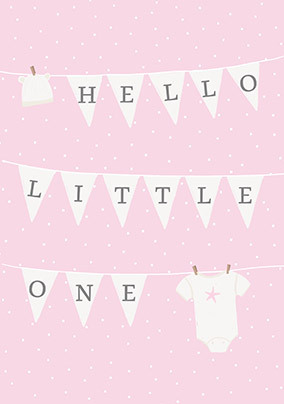 Dotty Washing Line Pink Card