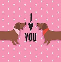 Tap to view I Heart You Sausage Dogs Valentine's Day Card