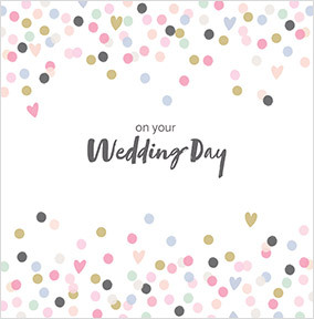 Wedding Patterns Confetti Border  Card