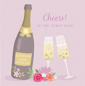 Drinks Champagne Wedding  Card