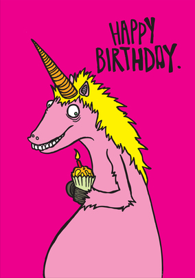 Birthday Unicorn Cupcake Card