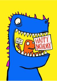 Send Help Monster Birthday Card