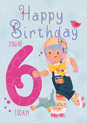 Dolly Daydream - 6 Today Birthday Card