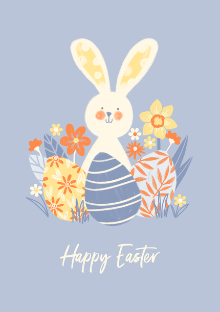 Purple Easter Bunny Card