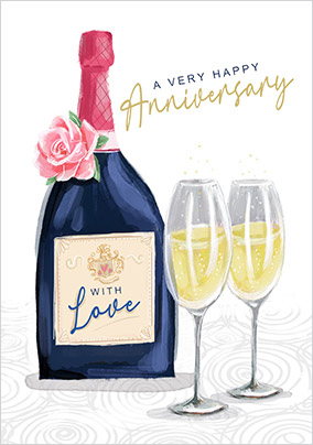 Champagne Anniversary Card