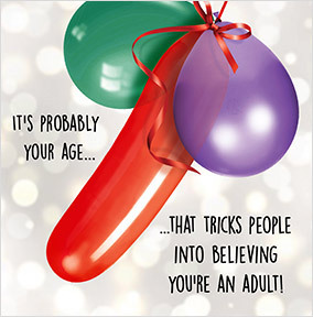 Rude Balloons Birthday Card