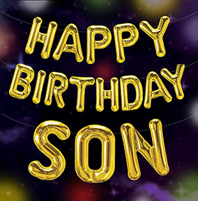 Birthday Balloons Son Card