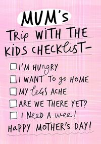 Tap to view Kids Checklist Mother's Day Card